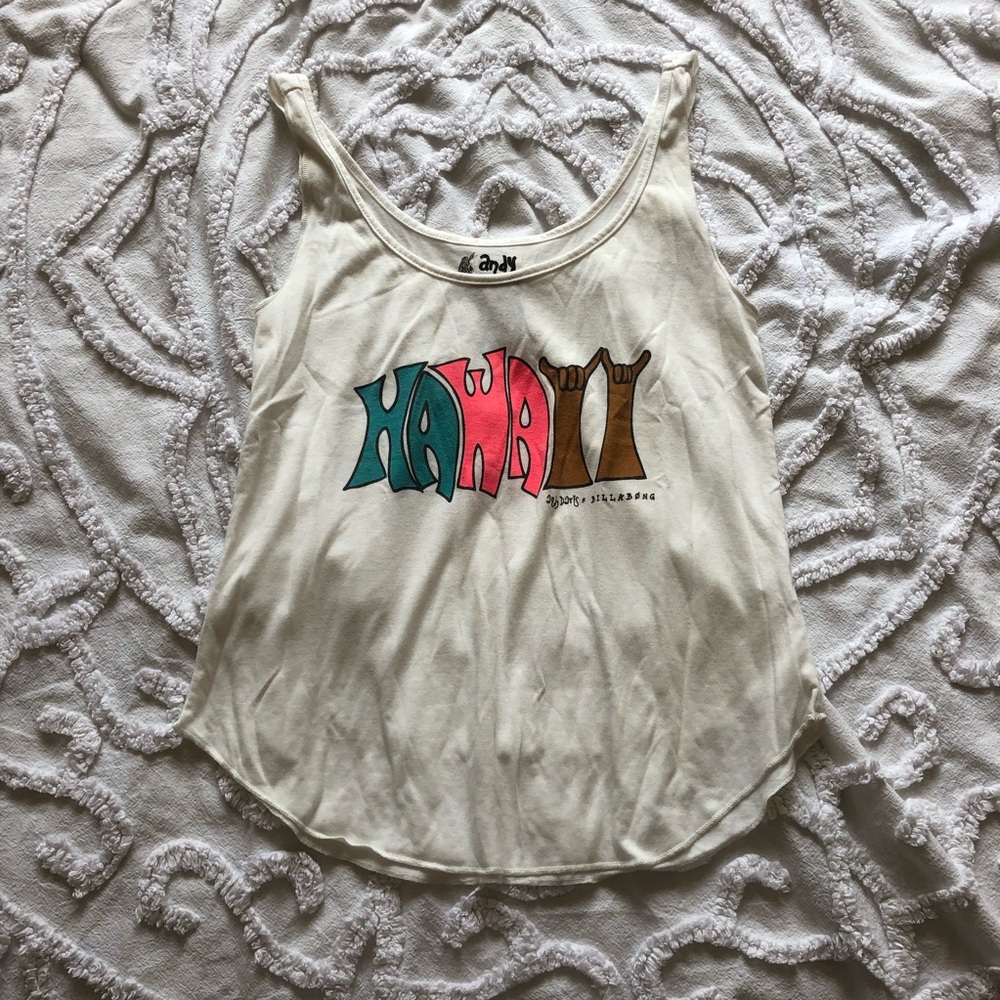 White basic Hawaii tank logo from billabong